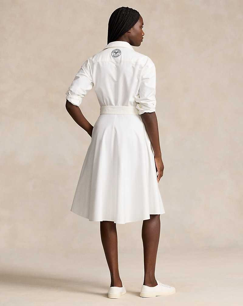 Vestido Ralph Lauren Wimbledon Cotton Oxforddress Mujer Blancos | ZXRVCQB-36 - vista 4