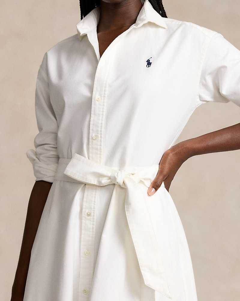 Vestido Ralph Lauren Wimbledon Cotton Oxforddress Mujer Blancos | ZXRVCQB-36 - vista 5