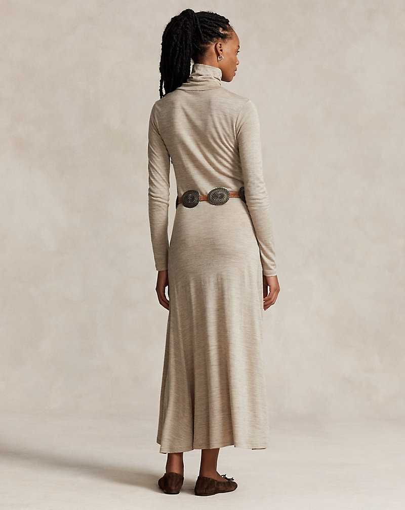 Vestido Ralph Lauren Wool-Blend Roll Neck Mujer Beige | JXFODUE-35 - vista 4
