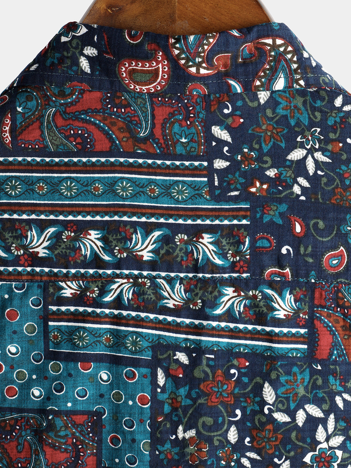 Camisa vintage de algodón casual de manga corta para hombre