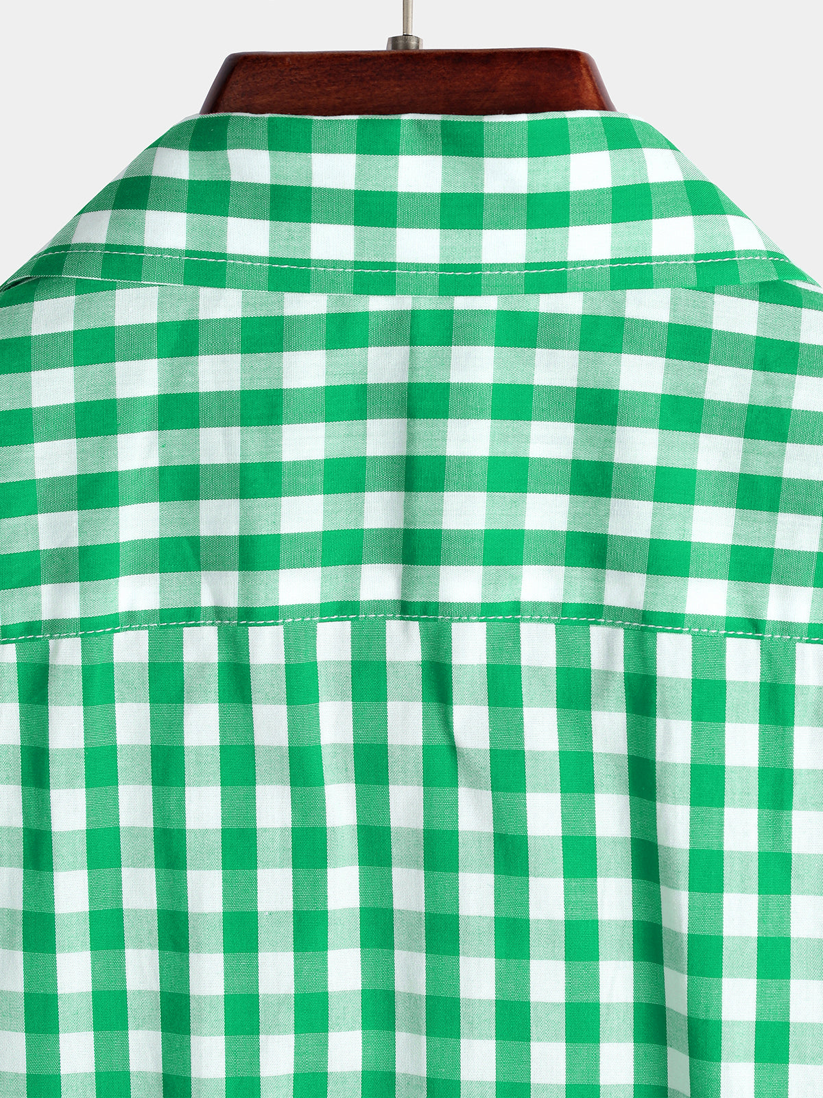 Casual de color sólido a cuadros de algodón Pockecamiseta para hombre