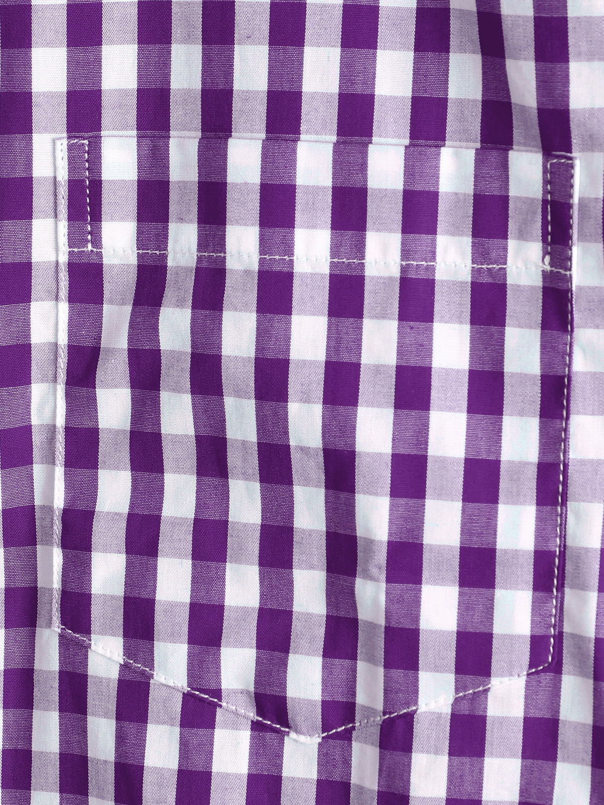 Casual de color sólido a cuadros de algodón Pockecamiseta para hombre