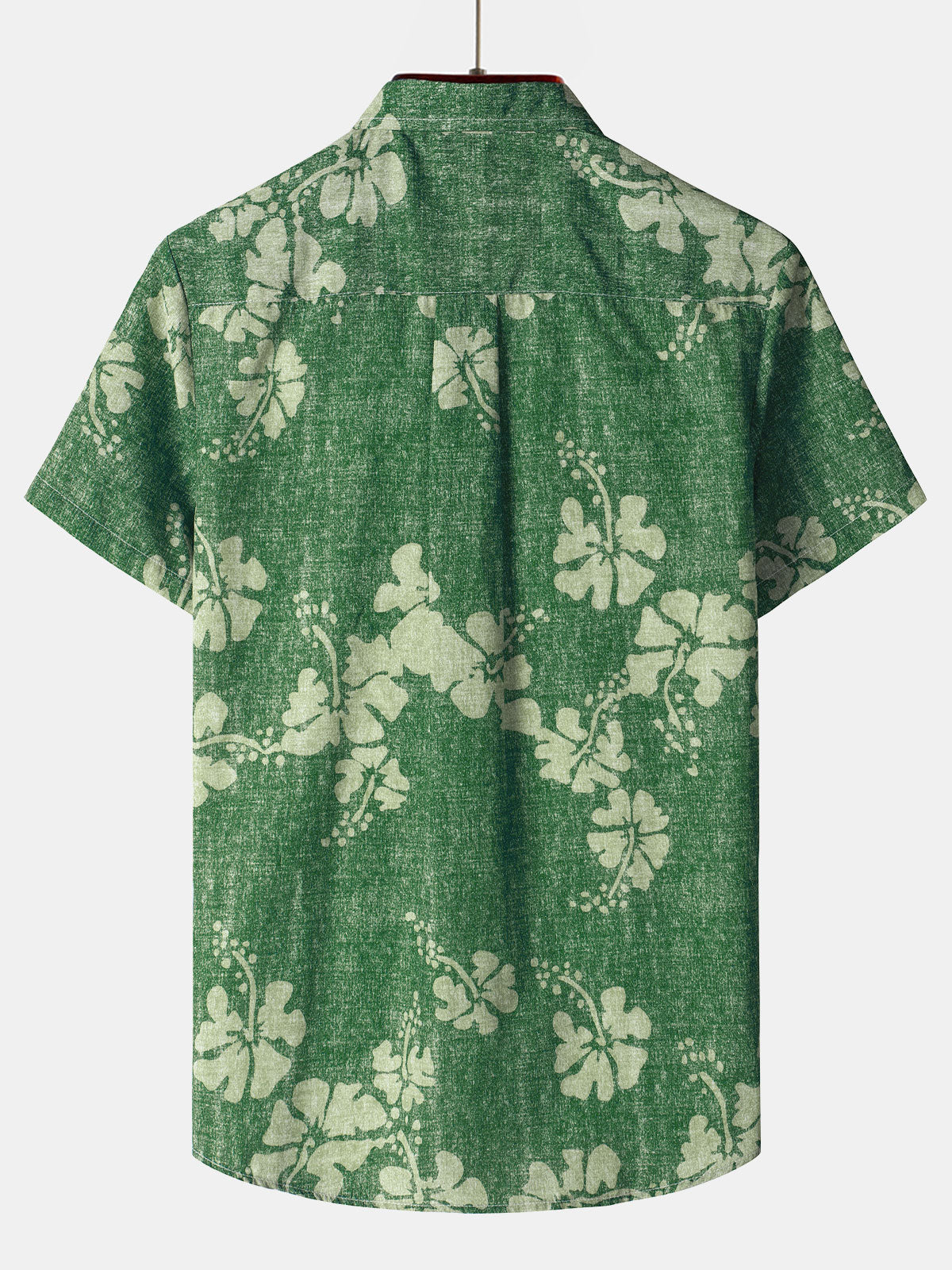 para hombre floral Hawaiian Pocket Green Button Up de manga corta camisa