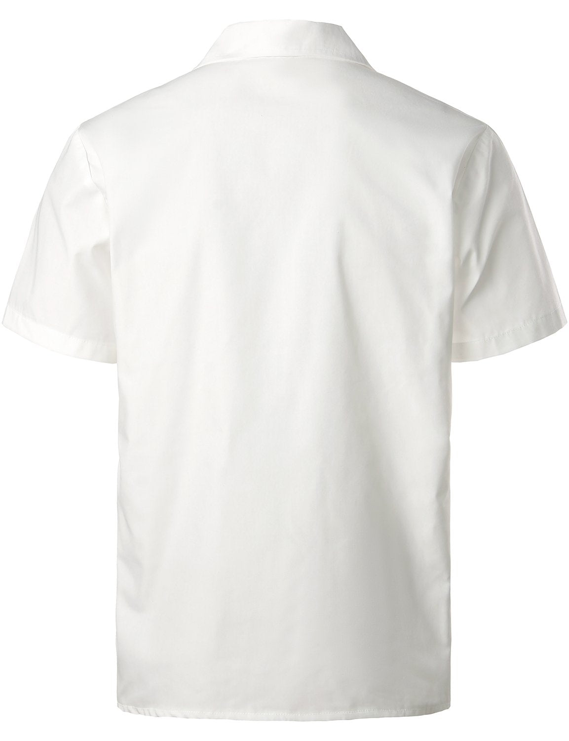 Camisa de color sólido de algodón de manga corta para hombre