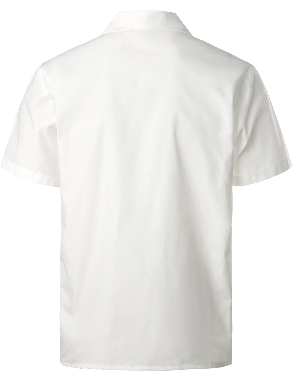 Camisa de color sólido de algodón de manga corta para hombre