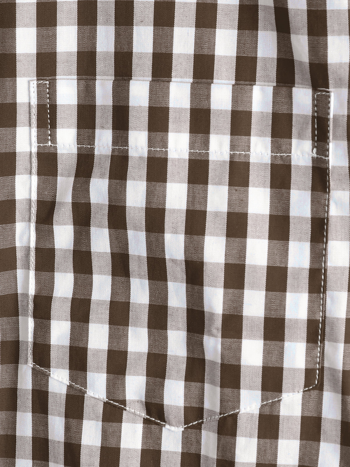 Casual de color sólido a cuadros de algodón Pockecamiseta para hombre