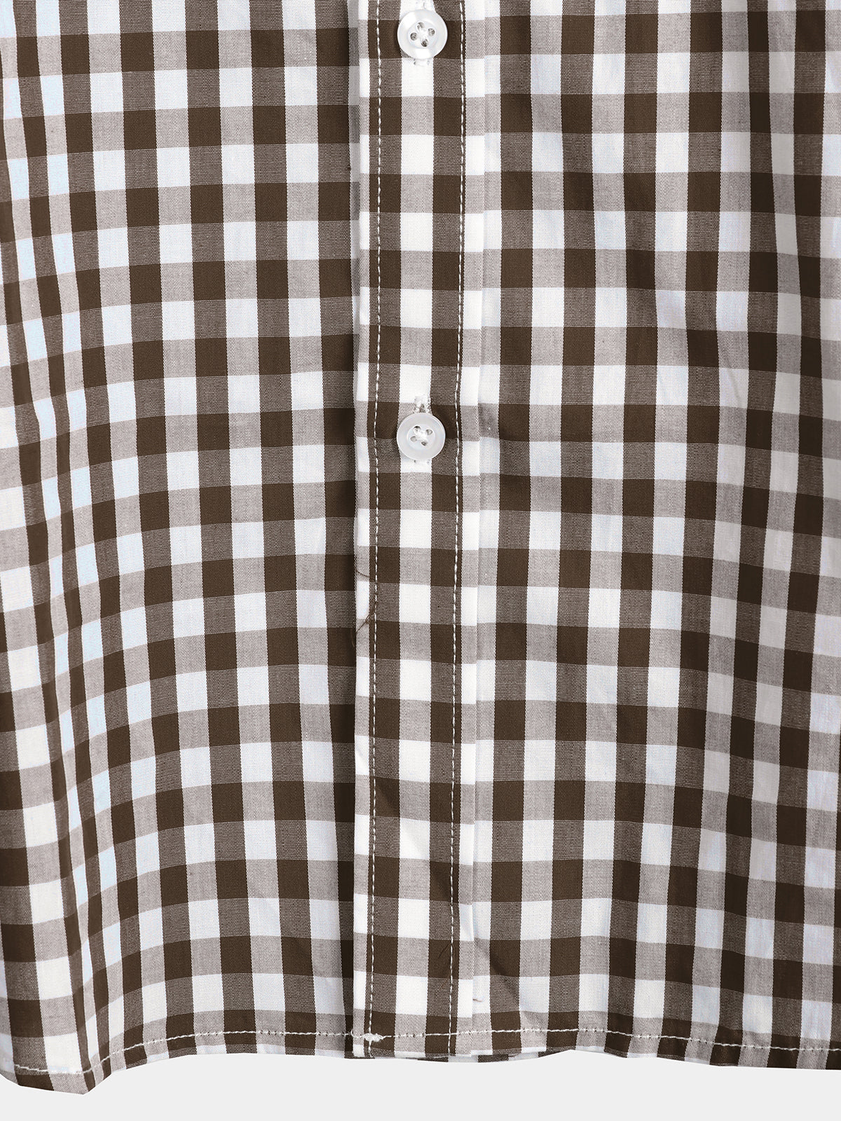 Casual de color sólido a cuadros de algodón Pockecamiseta para hombre