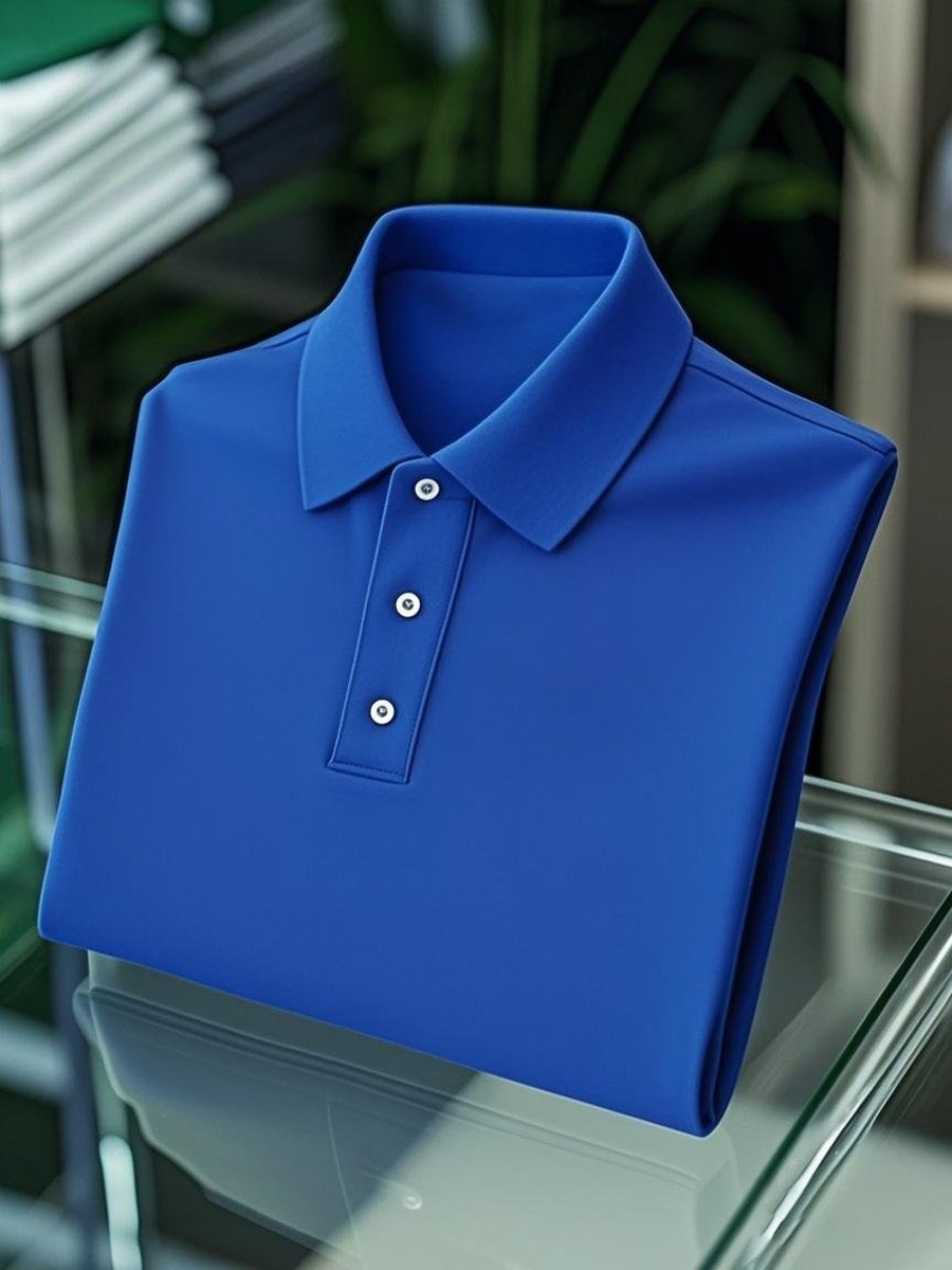Camisa polo ejecutivo casual Button de manga corta para hombre