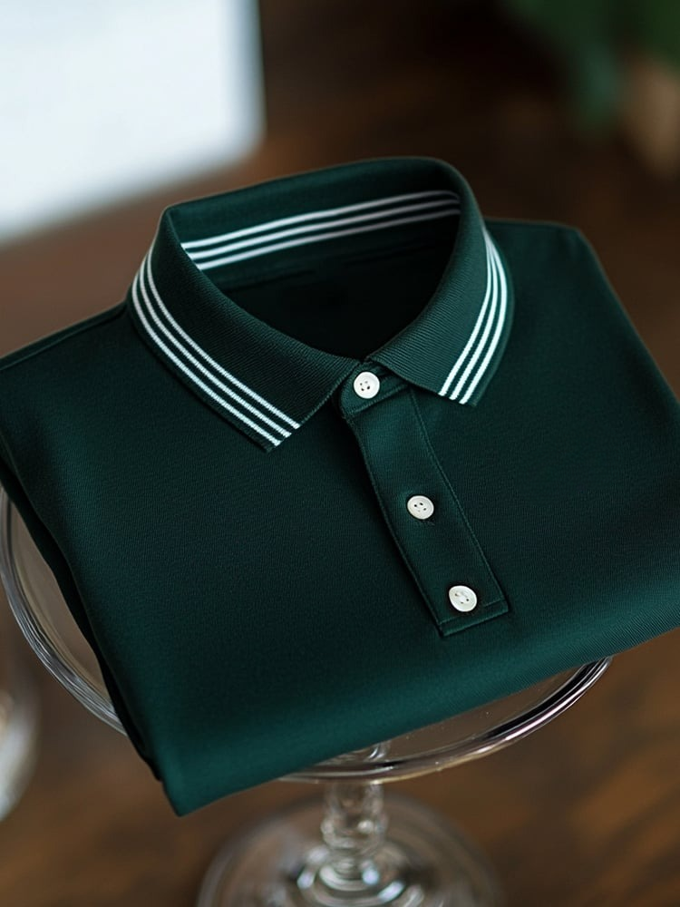 Camisa polo ejecutivo casual Button de manga corta para hombre