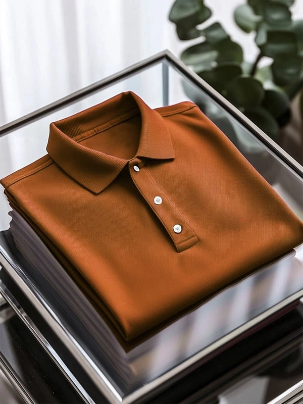 Camisa polo ejecutivo casual Embroidery Button de manga corta para hombre