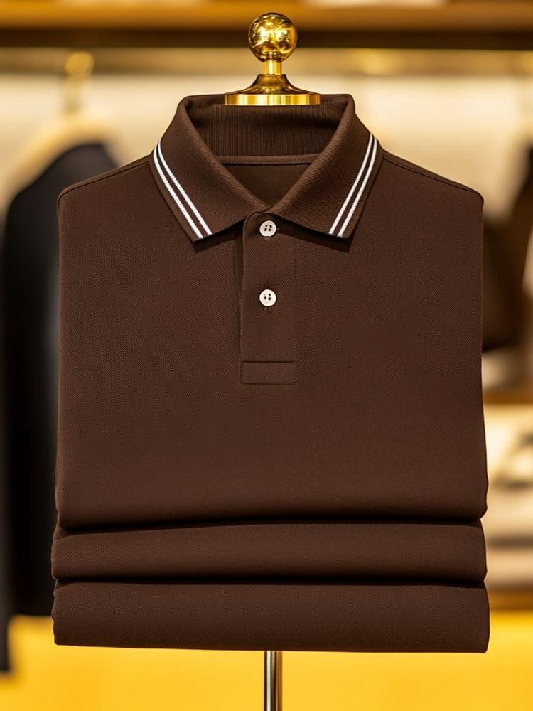 Camisa polo ejecutivo casual Logo Button de manga corta para hombre