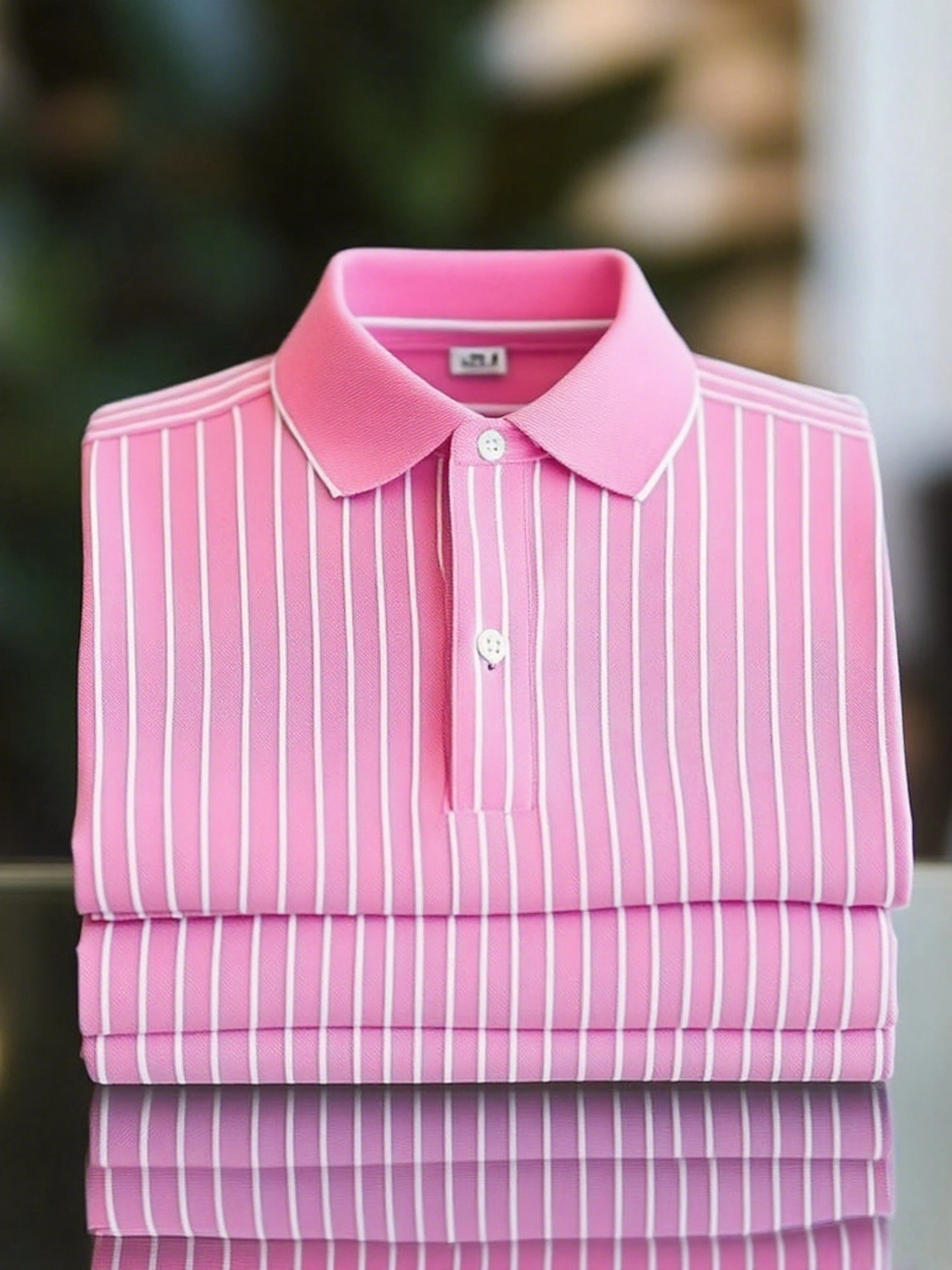 para hombre clásico ejecutivo Logo Button de manga corta camisa polo