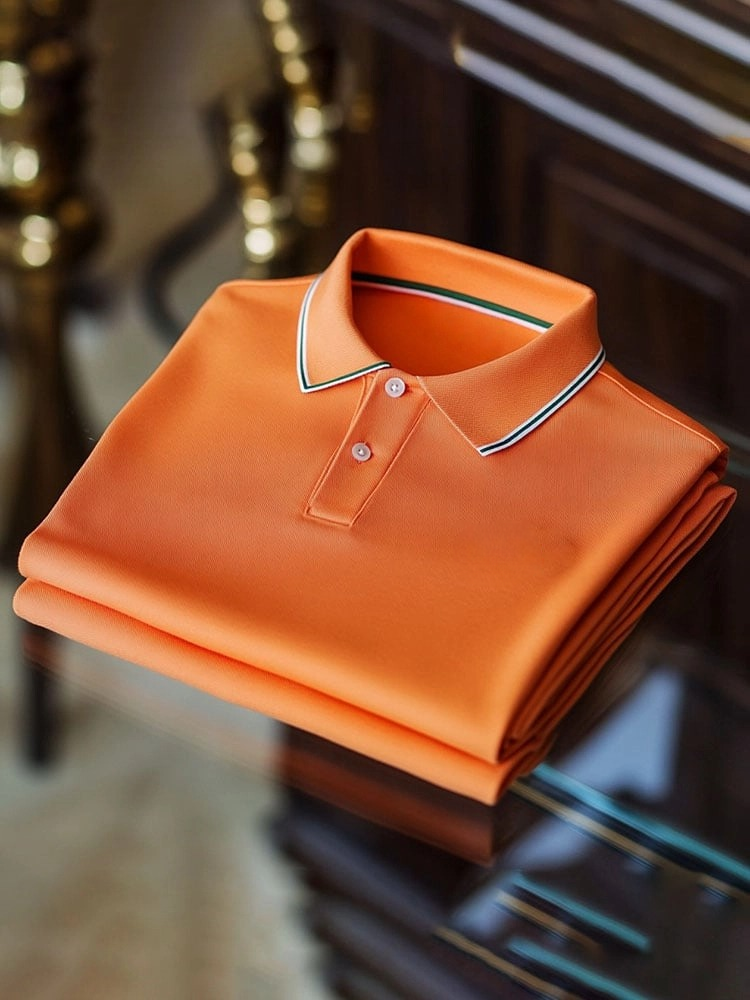 Camisa polo ejecutivo Logo con botones de manga corta para hombre