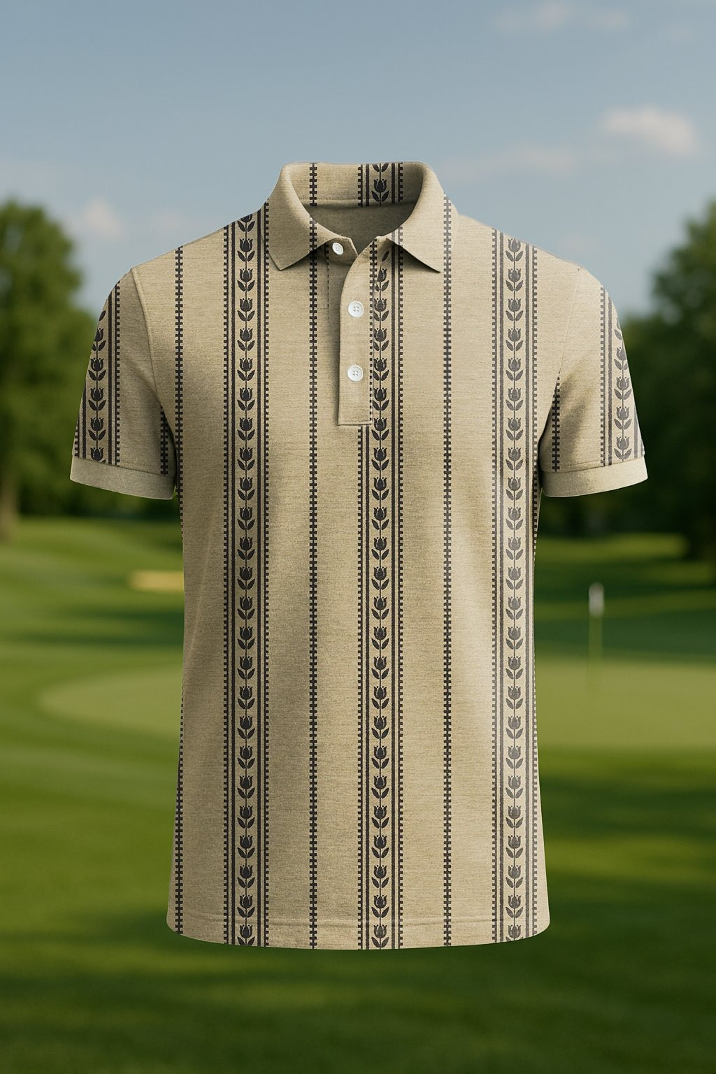 Camisa polo clásico ejecutivo Old Money Button de manga corta para hombre