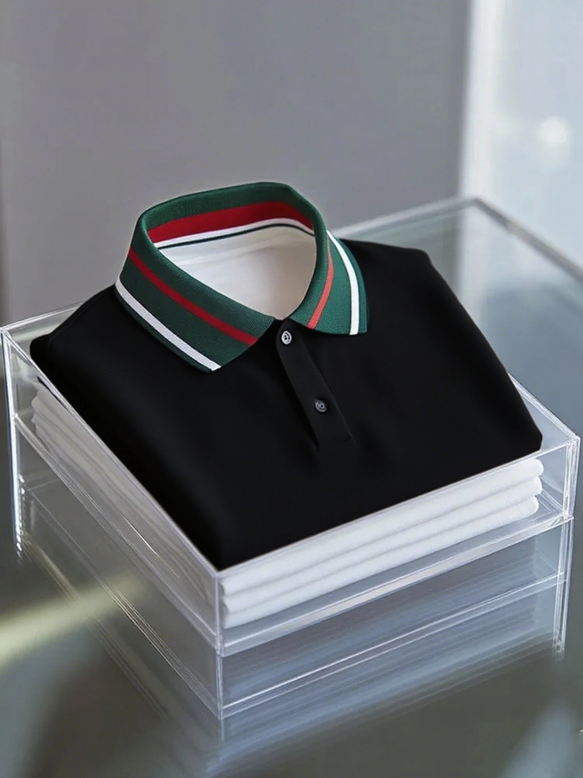 para hombre ejecutivo Logo con botones de manga corta camisa polo