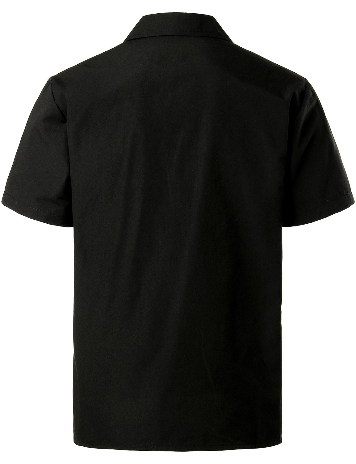 Camisa de color sólido de algodón de manga corta para hombre