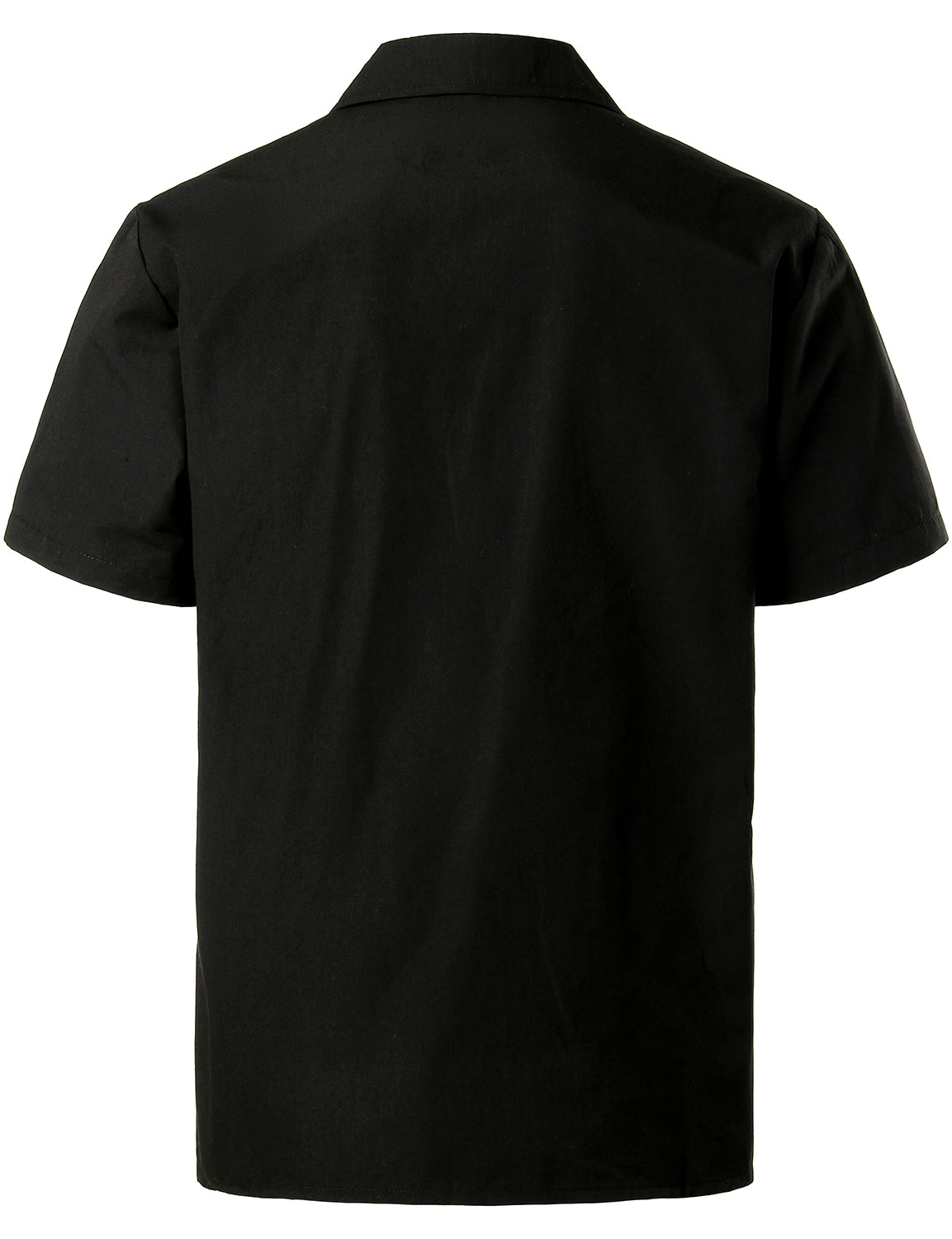 Camisa de color sólido de algodón de manga corta para hombre