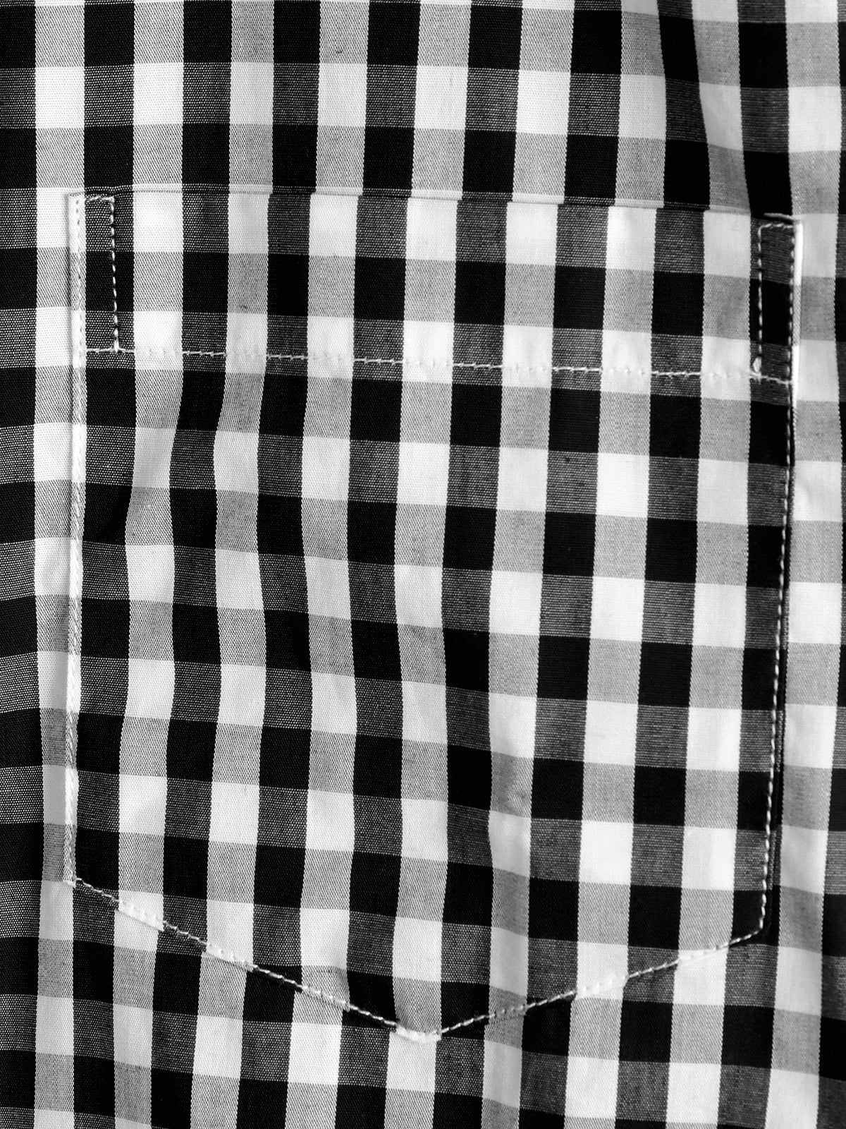 Casual de color sólido a cuadros de algodón Pockecamiseta para hombre