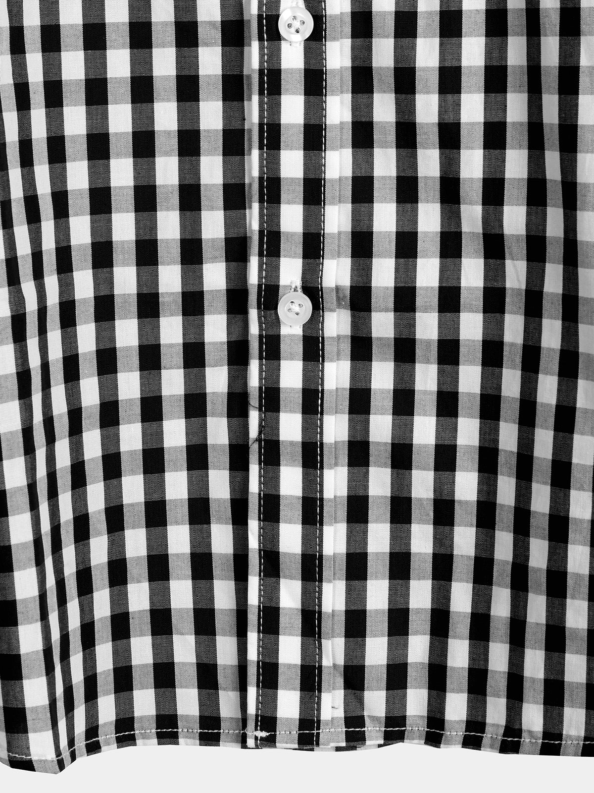 Casual de color sólido a cuadros de algodón Pockecamiseta para hombre