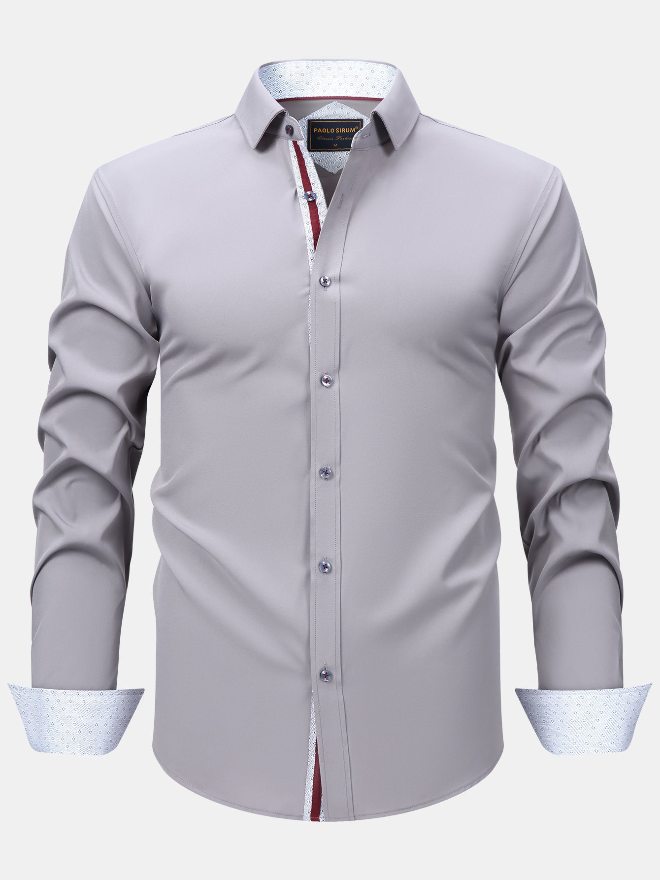 Camisa de vestir de manga larga Contrast Button Up