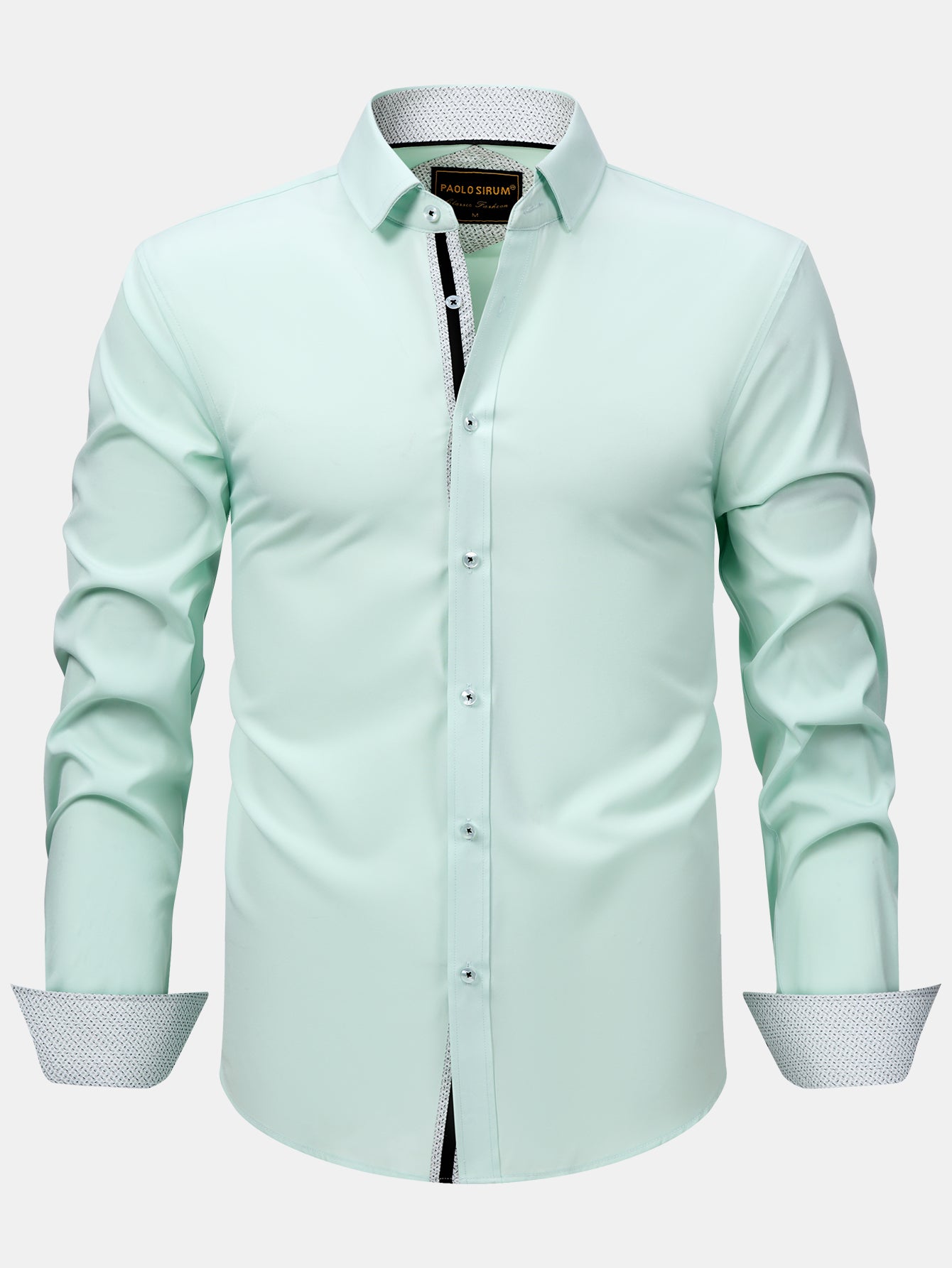 Camisa de vestir de manga larga Contrast Button Up