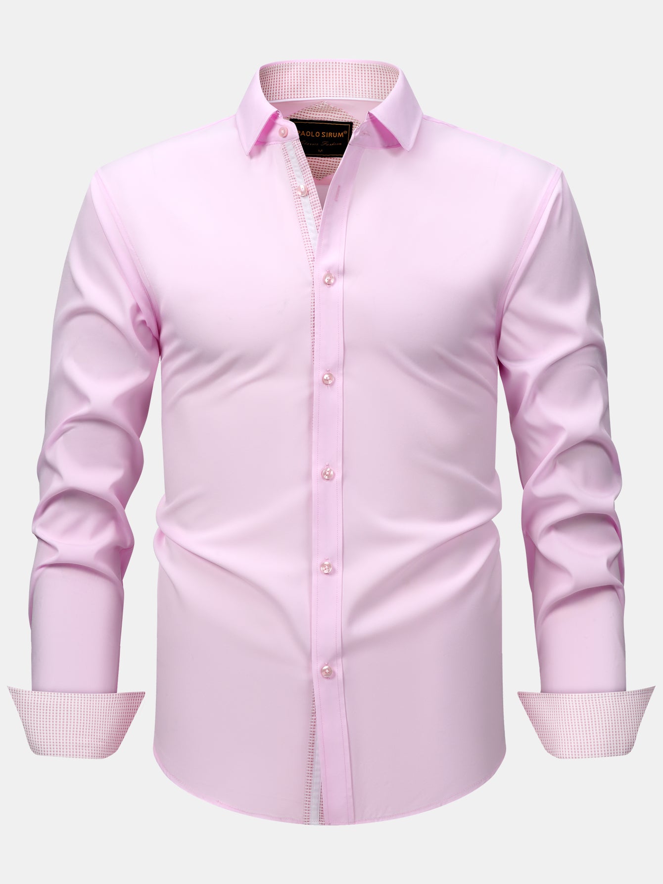 Camisa de vestir de manga larga Contrast Button Up