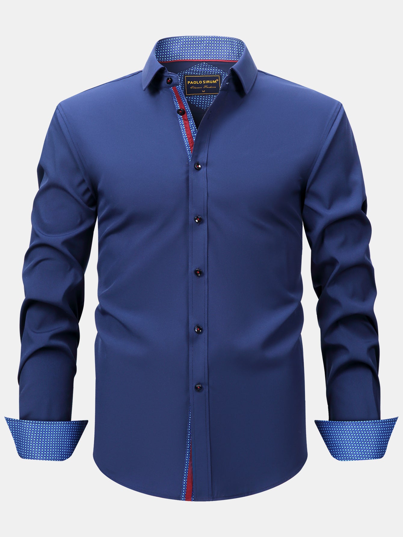 Camisa de vestir de manga larga Contrast Button Up