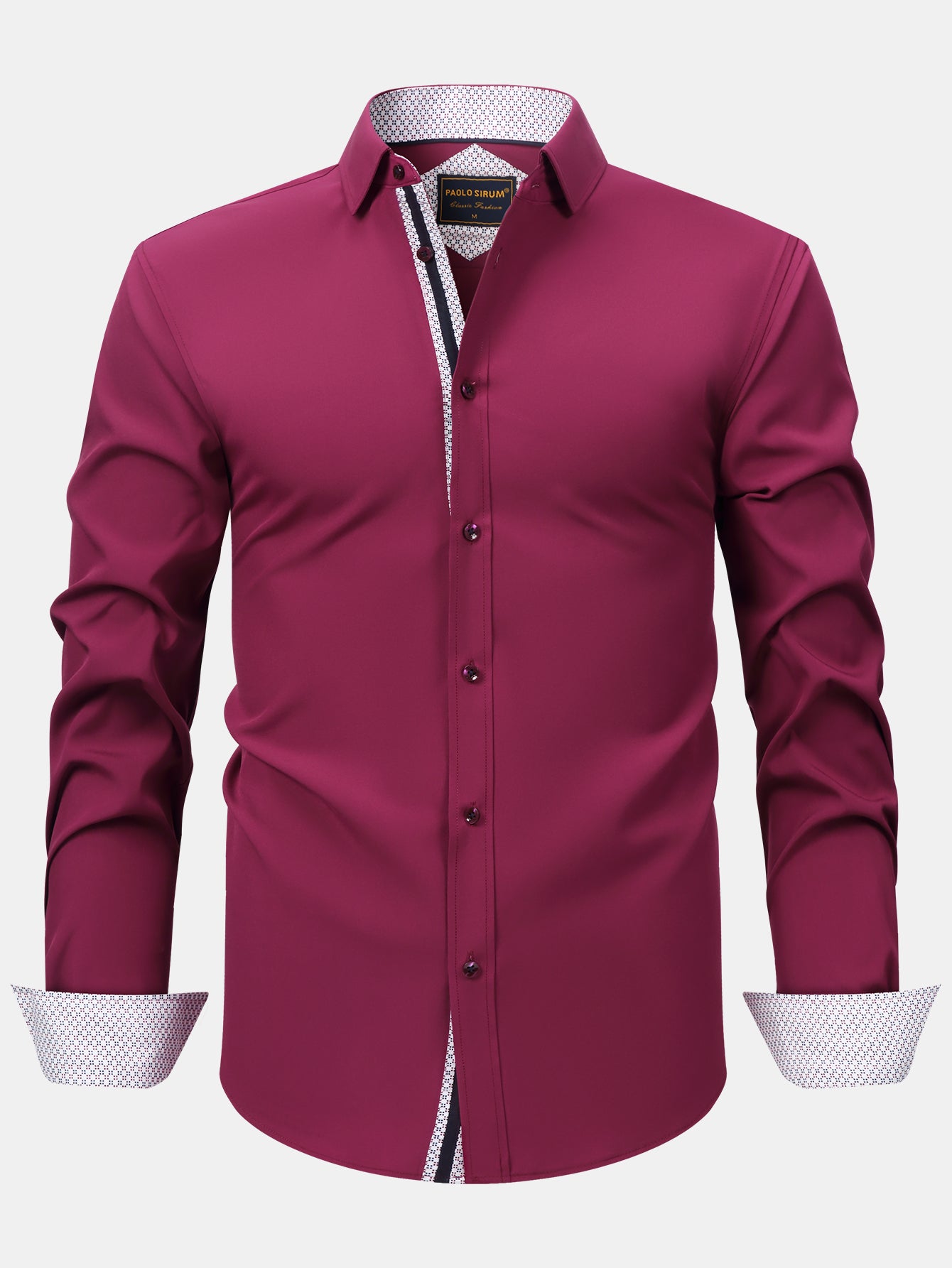 Camisa de vestir de manga larga Contrast Button Up