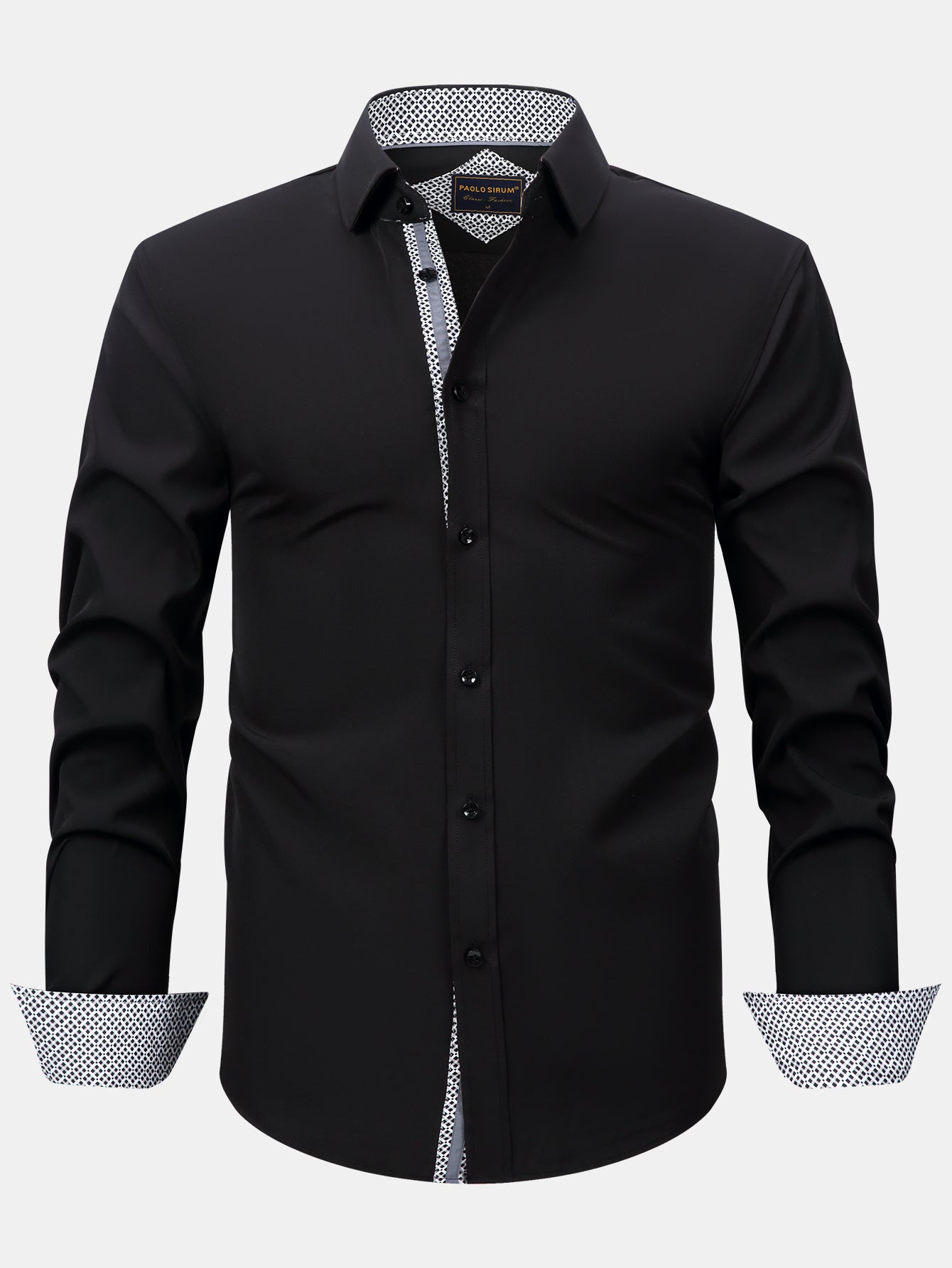 Camisa de vestir de manga larga Contrast Button Up