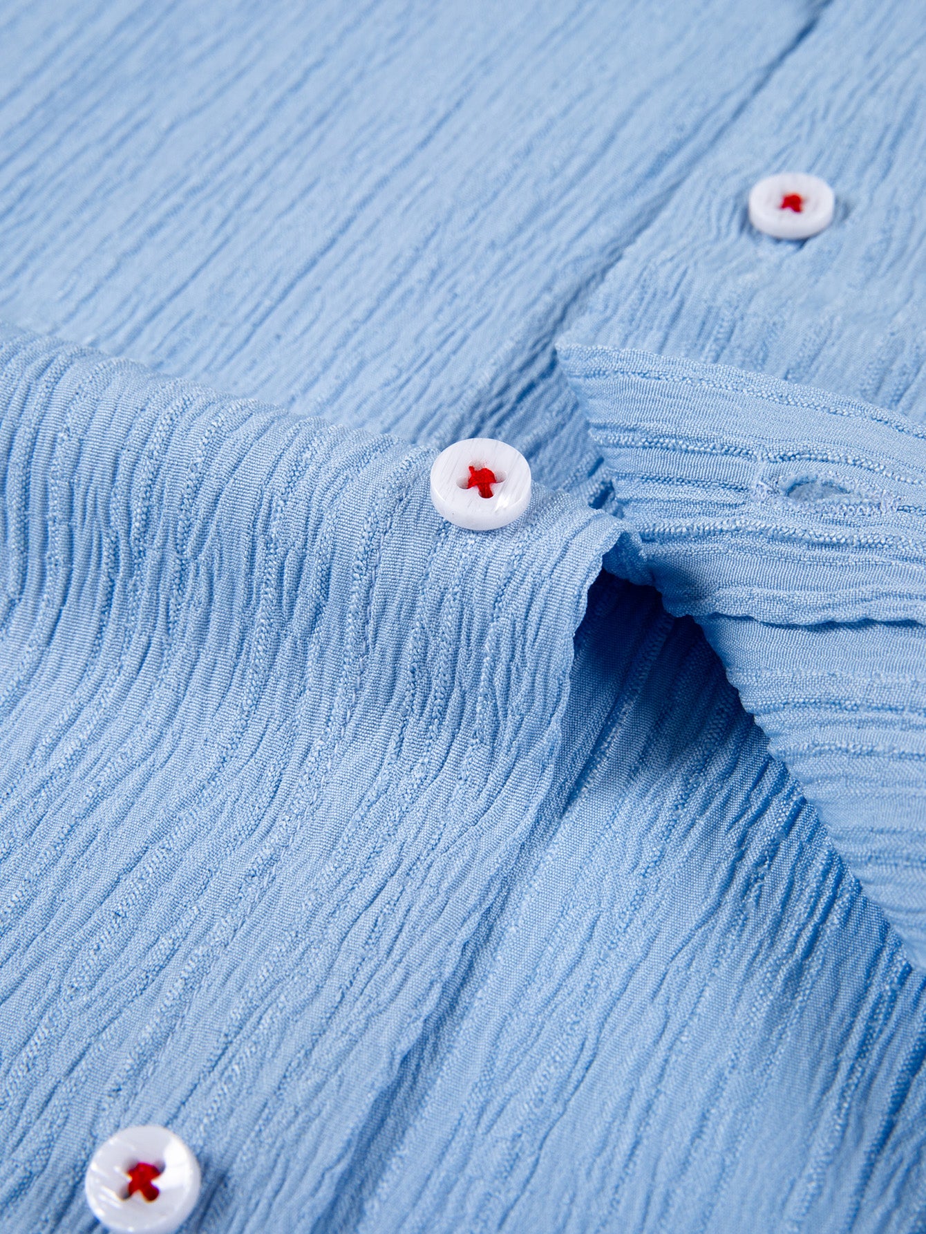 Camisa de manga larga Crinkle Button Up