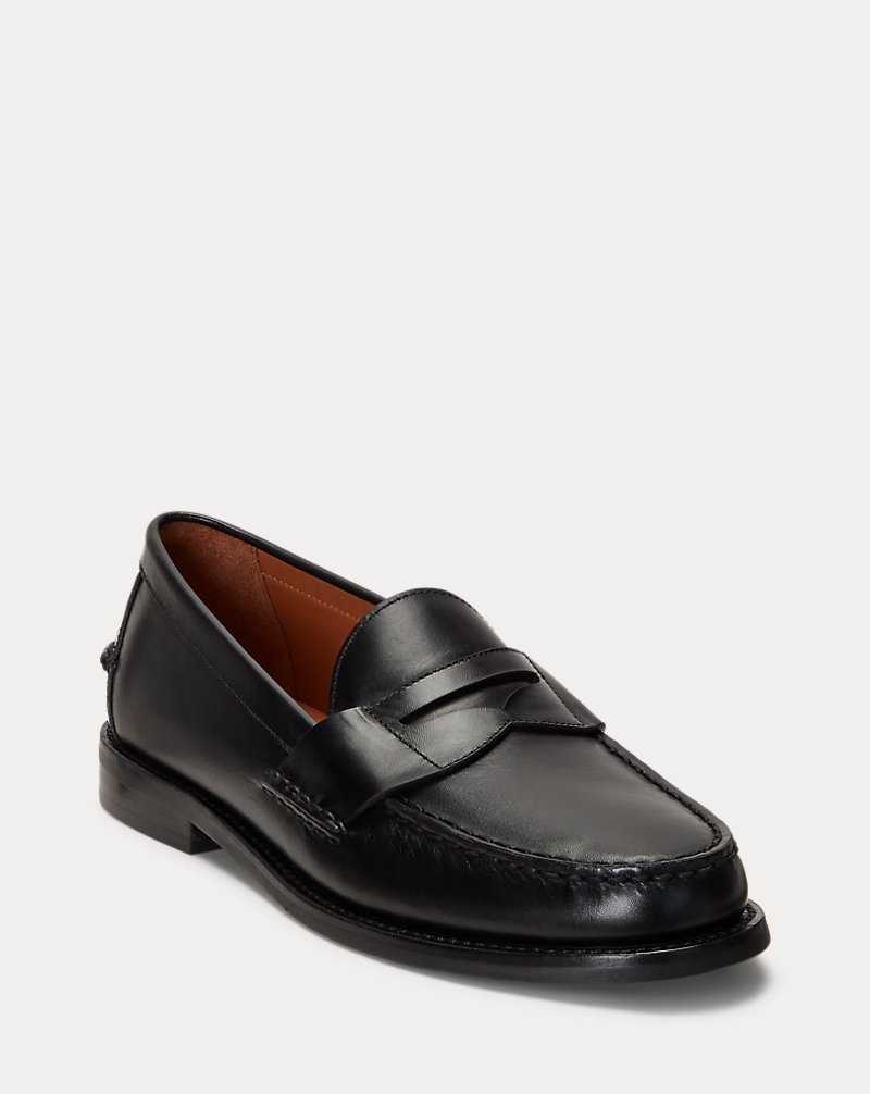Zapatos Casual Ralph Lauren Alston Leather Penny Loafer Hombre Negros | UKDBJIT-54 - vista 2
