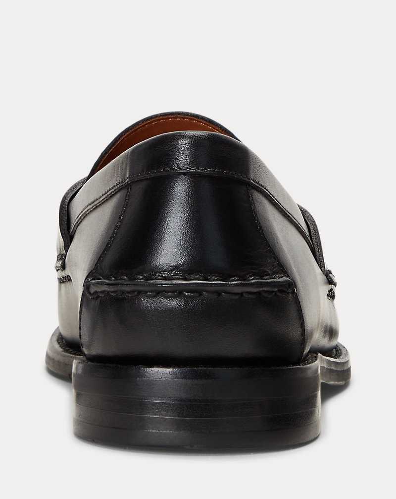 Zapatos Casual Ralph Lauren Alston Leather Penny Loafer Hombre Negros | UKDBJIT-54 - vista 3