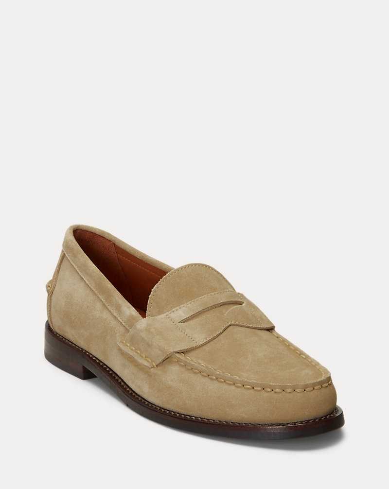 Zapatos Casual Ralph Lauren Alston Suede Penny Loafer Hombre Bone | IKHLJED-91 - vista 2