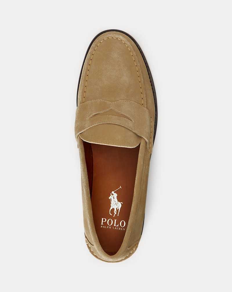 Zapatos Casual Ralph Lauren Alston Suede Penny Loafer Hombre Bone | IKHLJED-91 - vista 4