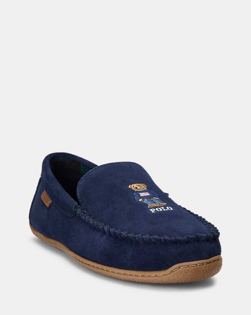 Zapatos Casual Ralph Lauren Brenan Bear Suede Slipper Hombre Azul Marino | DBSJYCE-13 - vista 2