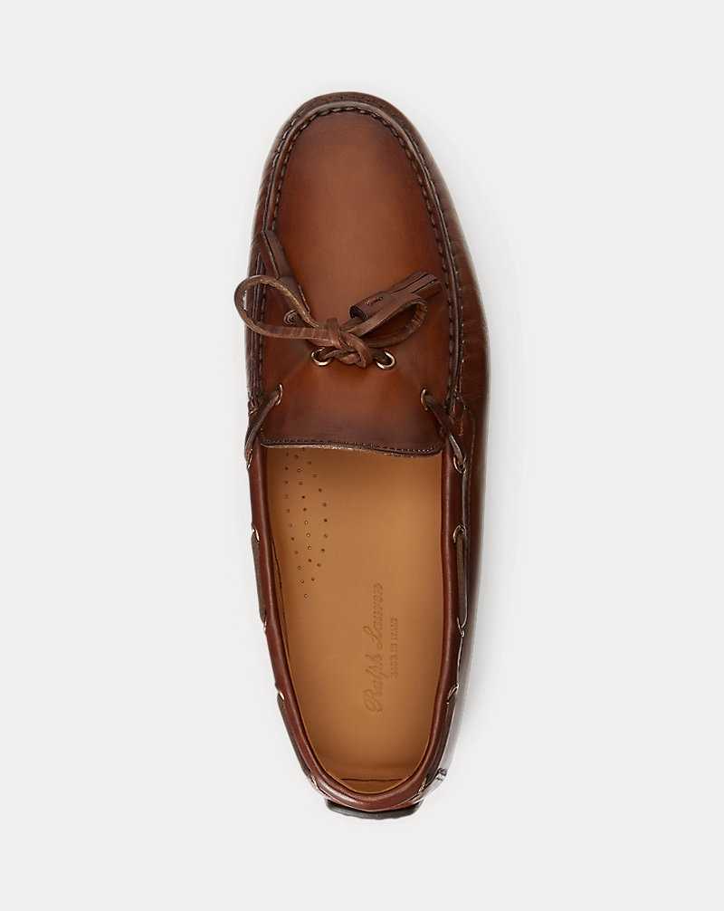 Zapatos Casual Ralph Lauren Harold Calfskin Tassel Driver Hombre Tan | CKOJZIU-76 - vista 4