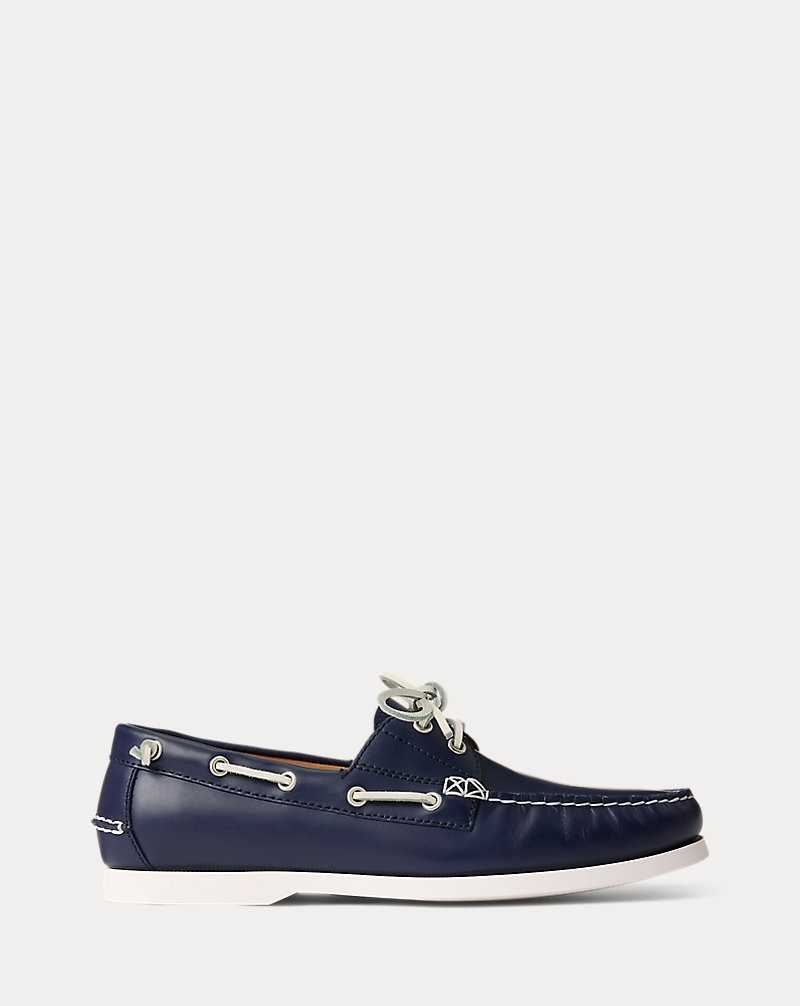 Zapatos Casual Ralph Lauren Merton Leather Boat Shoe Hombre Azul Marino | IQZWKMP-24 - vista 1