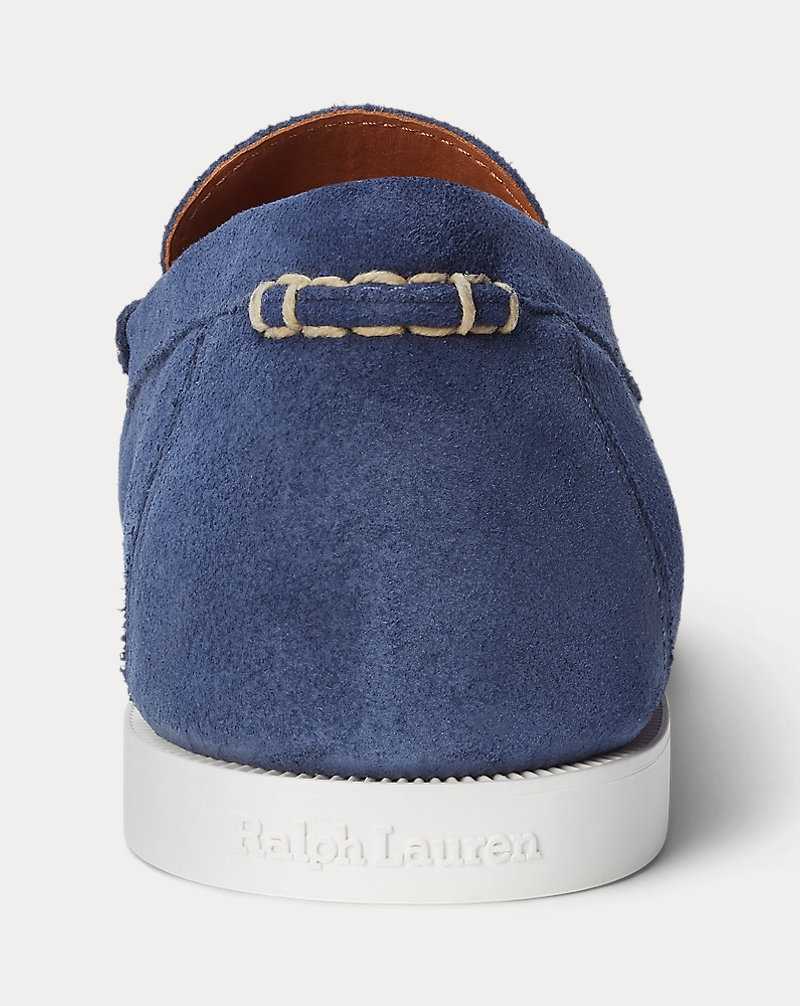 Zapatos Casual Ralph Lauren Merton Suede Venetian Loafer Hombre Azul Marino | JYIDLTW-72 - vista 3