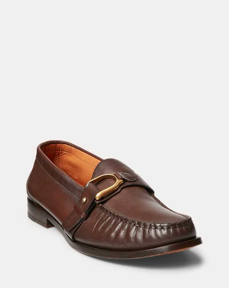 Zapatos Casual Ralph Lauren Welington Perrin Calfskin Loafer Hombre Marrom | GXDRNPZ-25 - vista 2