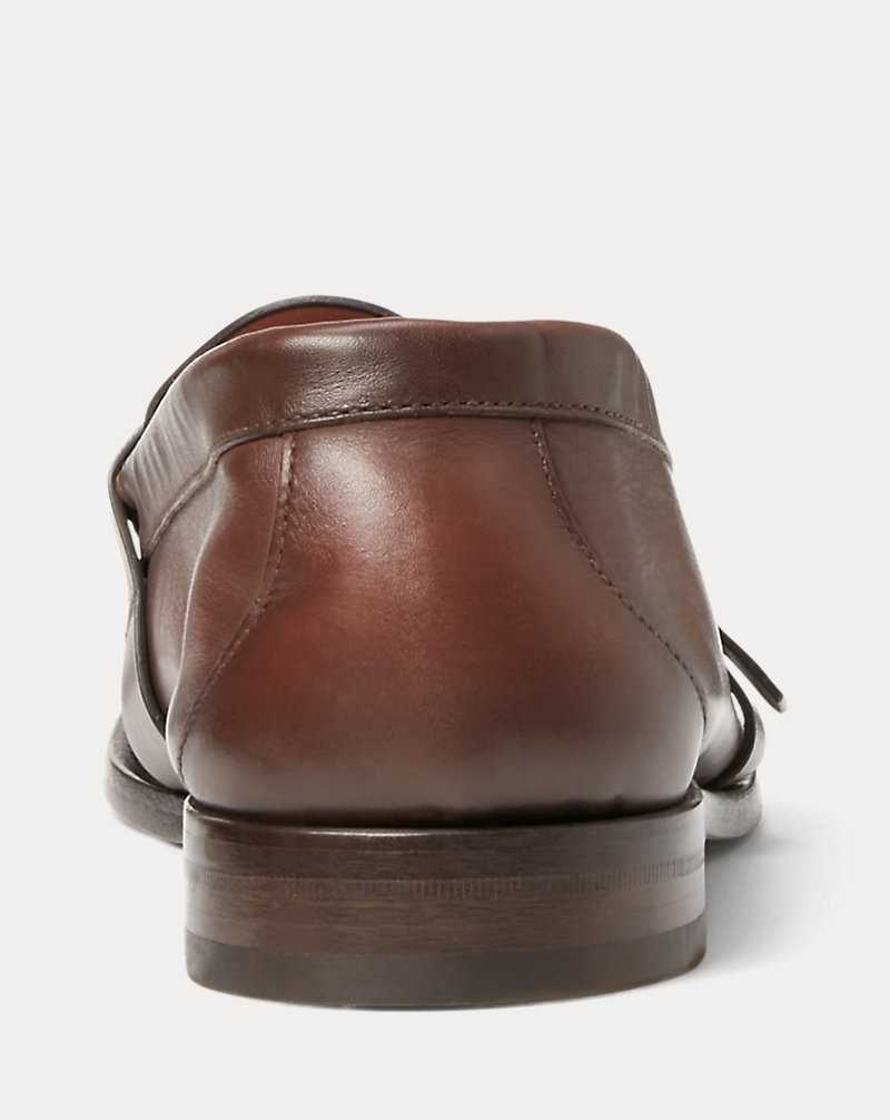 Zapatos Casual Ralph Lauren Welington Perrin Calfskin Loafer Hombre Marrom | GXDRNPZ-25 - vista 3