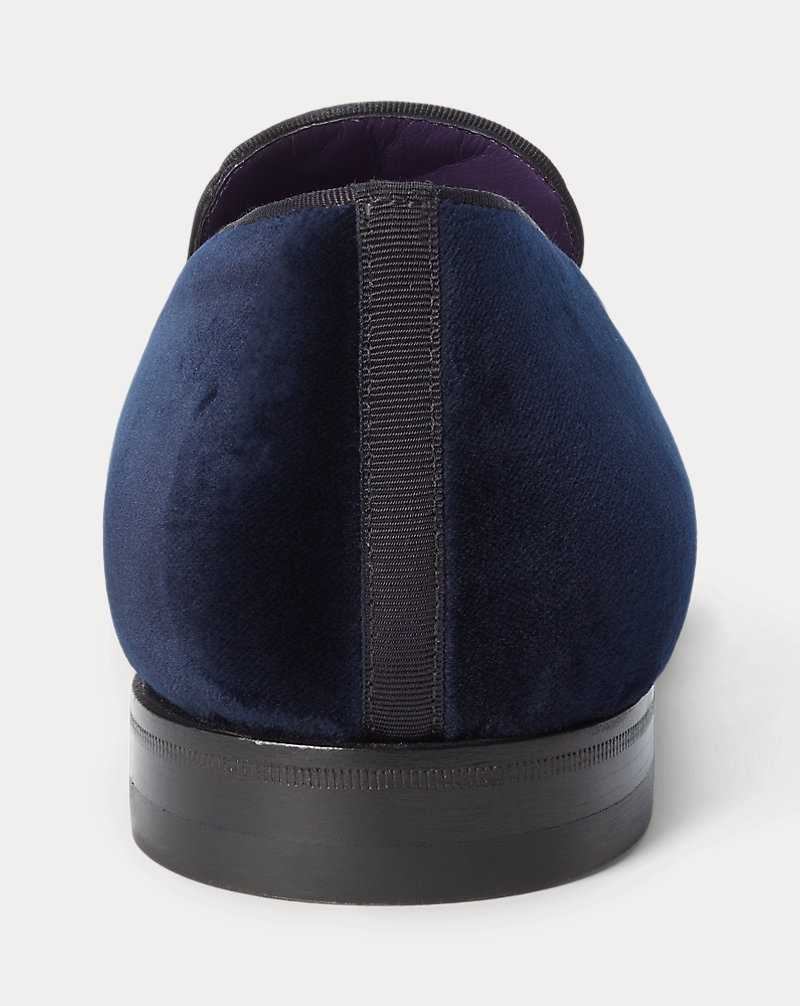 Zapatos Formales Ralph Lauren Alonzo Bullion Velvet Slipper Hombre Azul Marino | QEAIGPD-57 - vista 3