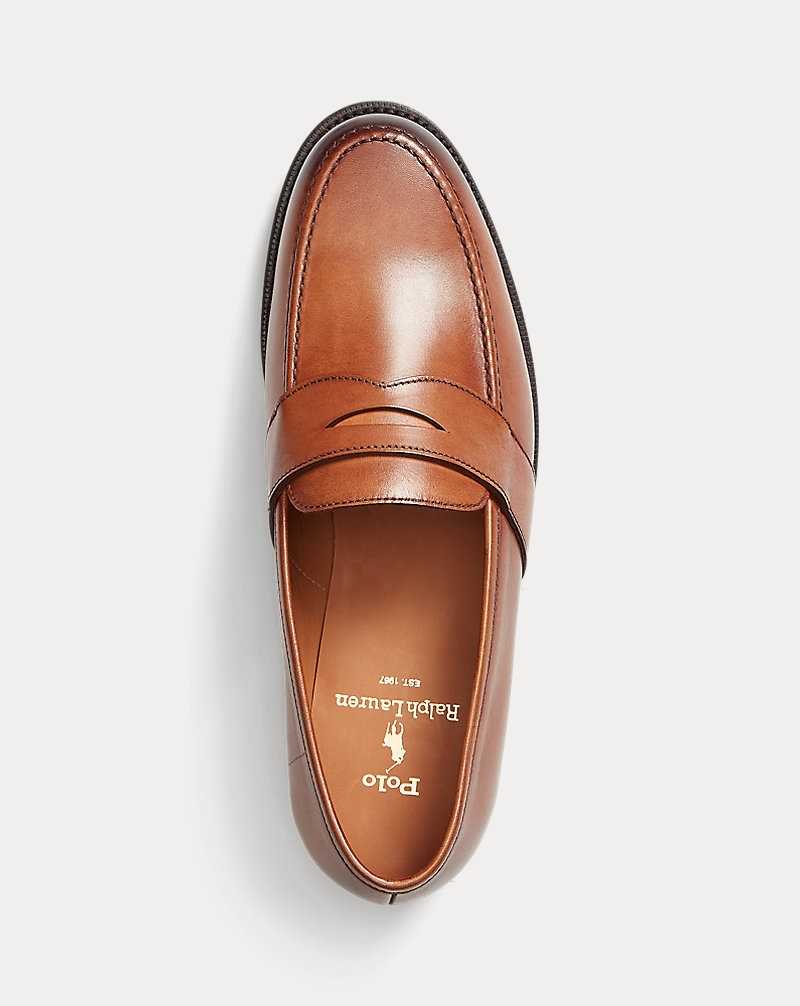 Zapatos Formales Ralph Lauren Braygan Calfskin Penny Loafer Hombre Tan | UFLGVHS-14 - vista 4