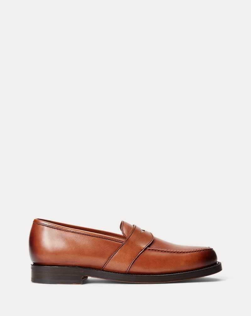 Zapatos Formales Ralph Lauren Braygan Calfskin Penny Loafer Hombre Tan | UFLGVHS-14 - vista 1