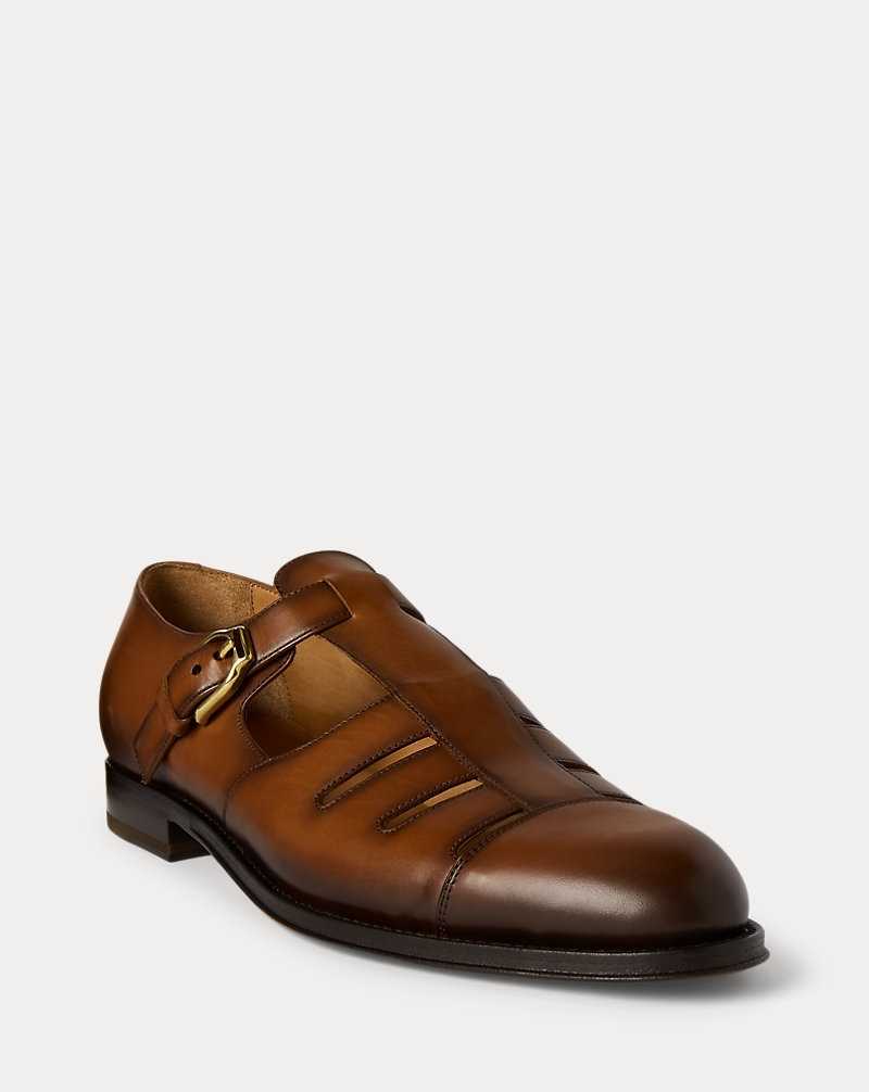 Zapatos Formales Ralph Lauren Burnished Calfskin Fisherman Hombre Cognac | PAWHXEO-25 - vista 2