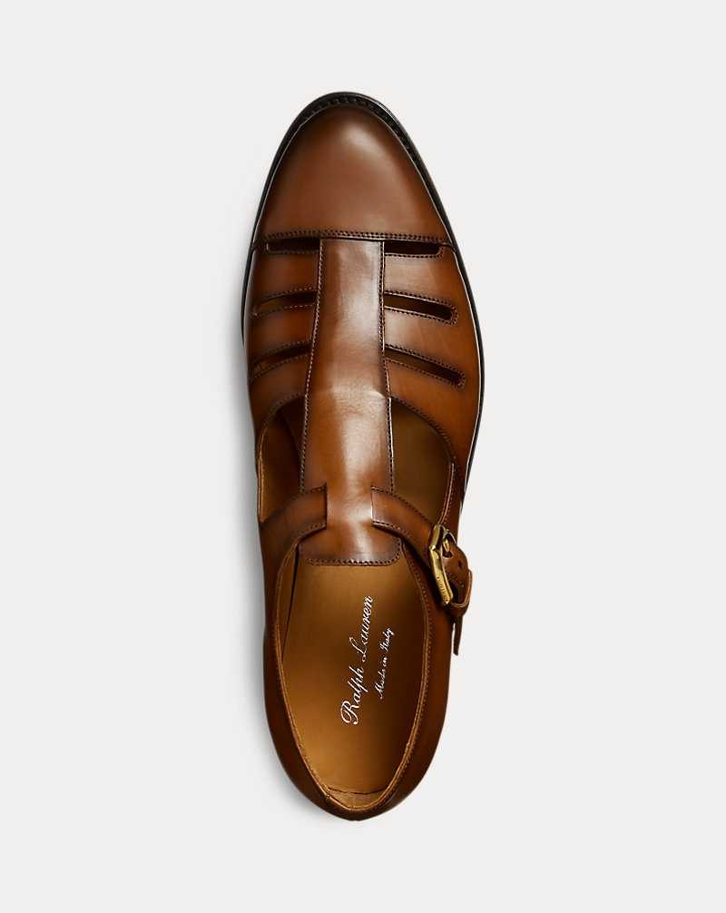 Zapatos Formales Ralph Lauren Burnished Calfskin Fisherman Hombre Cognac | PAWHXEO-25 - vista 4
