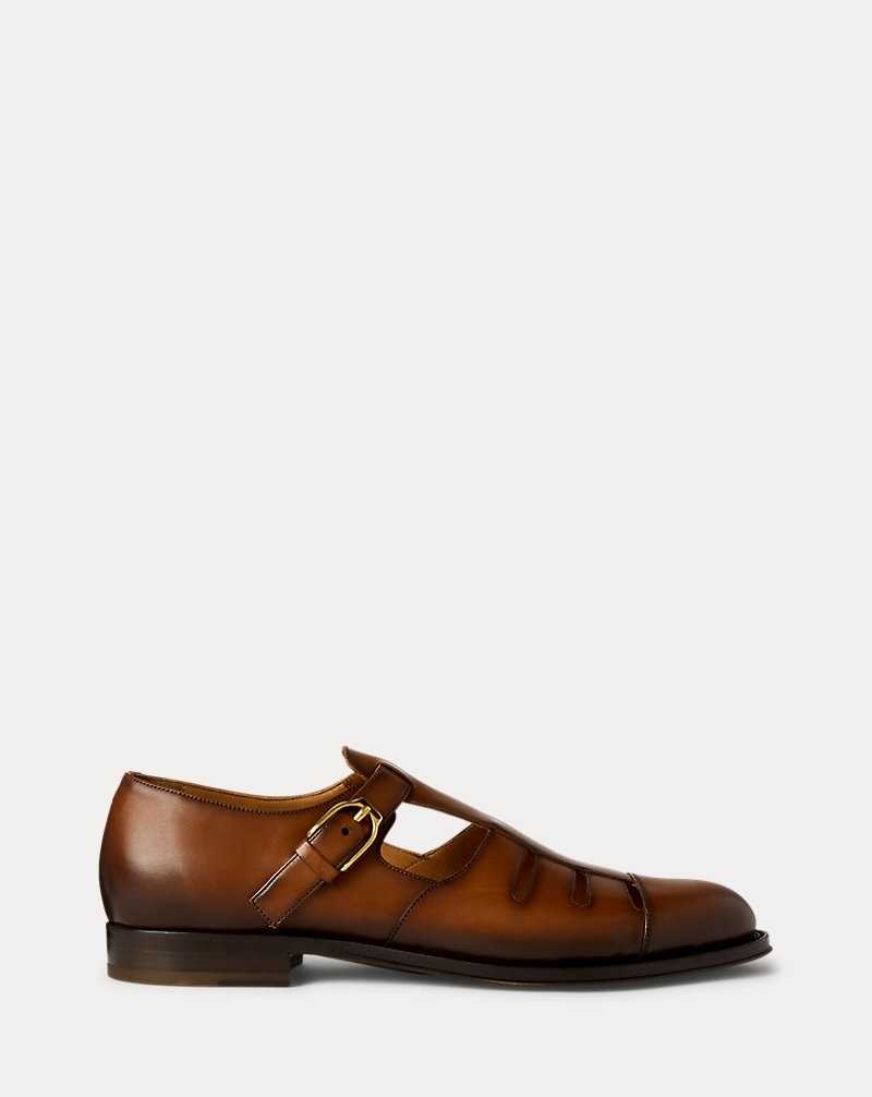 Zapatos Formales Ralph Lauren Burnished Calfskin Fisherman Hombre Cognac | PAWHXEO-25 - vista 1