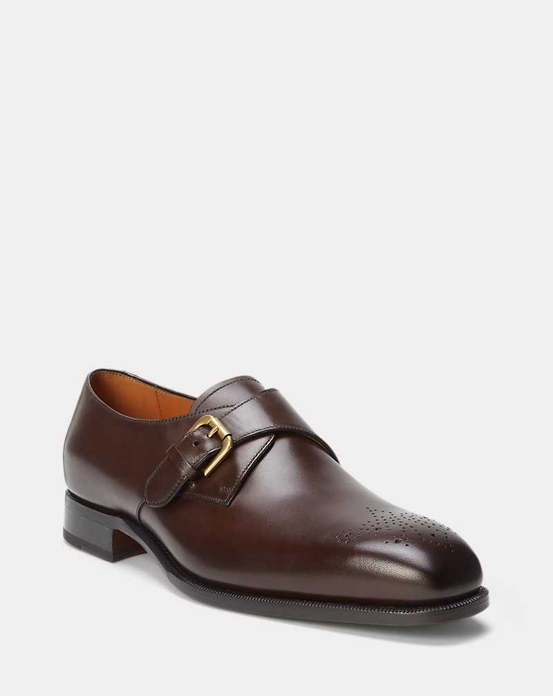 Zapatos Formales Ralph Lauren Darnell Calfskin Monk-Strap Shoe Hombre Marrom | VPWJFSH-76 - vista 2