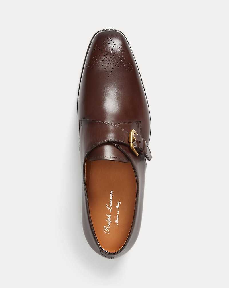 Zapatos Formales Ralph Lauren Darnell Calfskin Monk-Strap Shoe Hombre Marrom | VPWJFSH-76 - vista 4