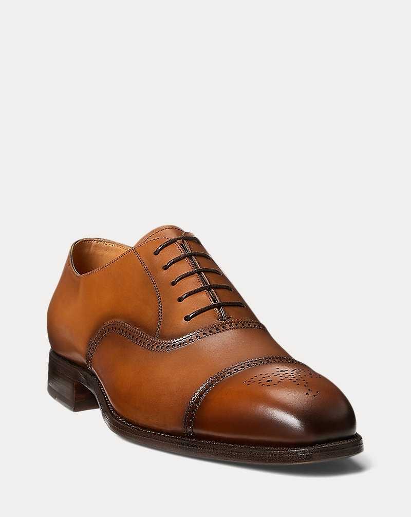 Zapatos Formales Ralph Lauren Denver Burnished Calfskin Cap-Toe Shoe Hombre Tan | DFMTPQU-87 - vista 2