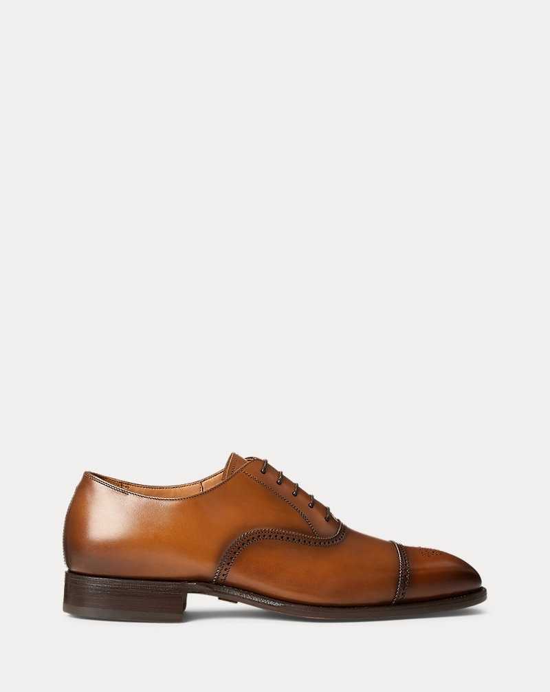 Zapatos Formales Ralph Lauren Denver Burnished Calfskin Cap-Toe Shoe Hombre Tan | DFMTPQU-87 - vista 1